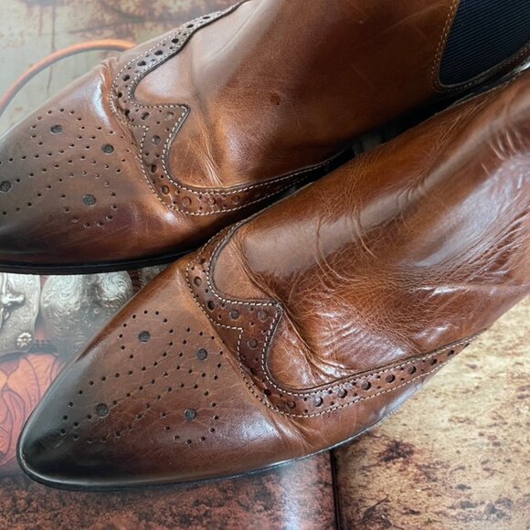 Melvin & Hamilton "Selina" Brown Leather Pointy Toe Booties: Size 40 (9.5 US) - Picture 6 of 9